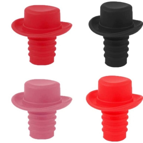 Top Hat Wine Bottle Stoppers Multi-Color Set of 5 Party Favors - Picture 5 of 5